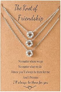 LYTOPTOP Friendship Gifts for Women, Friendship Necklaces for 3 Girls Forever Love Knot Infinity Friendship Jewellery Long Distance Birthday Bridesmaid Gifts for Best friend Bff Besties