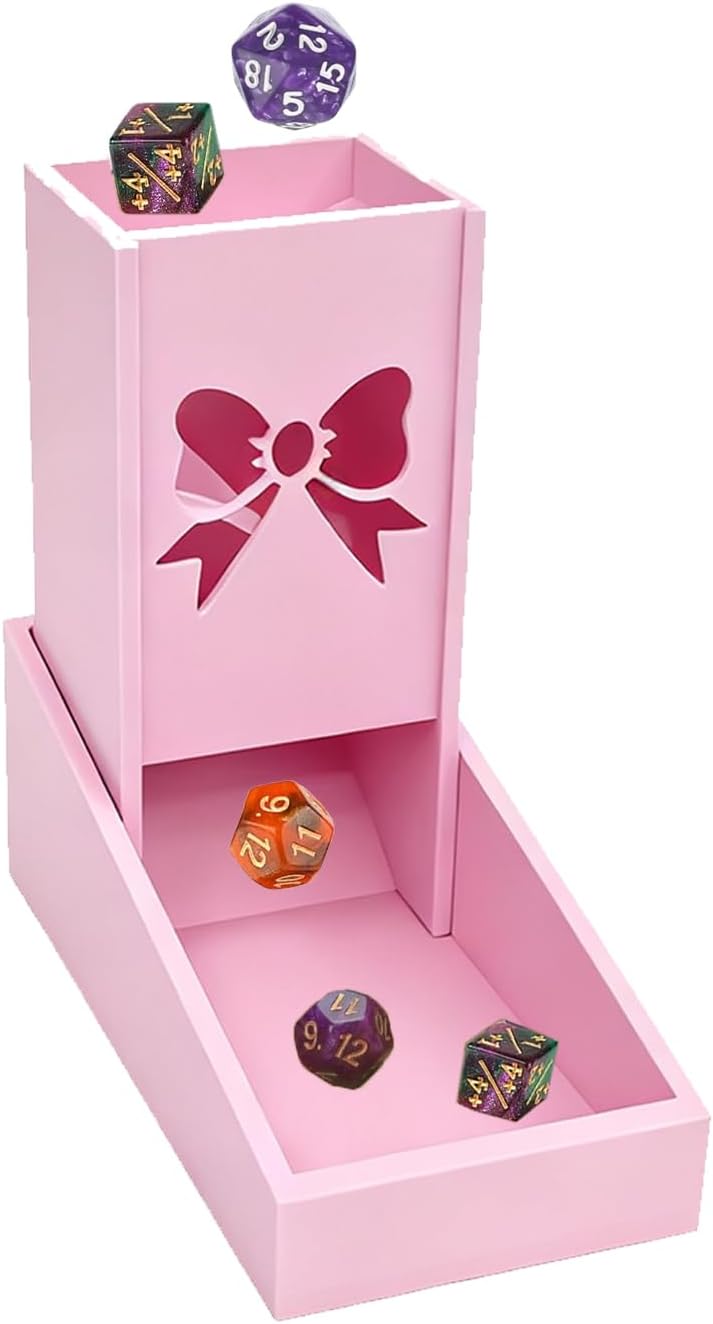 Foldable Mini Dice Tower for D&D, RPG & Tabletop Games Portable Dice Roller Design, Foldable Dice Storage Box Perfectly Fits Board Game Accessories and Gifts (style4)