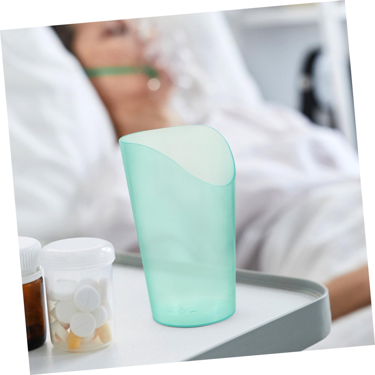 2pcs Tilted Dysphagia Drinking Mug for Adults Spillproof Patient Feeding Glasses for Easy Monitoring and Effortless Sipping for Disabled Users