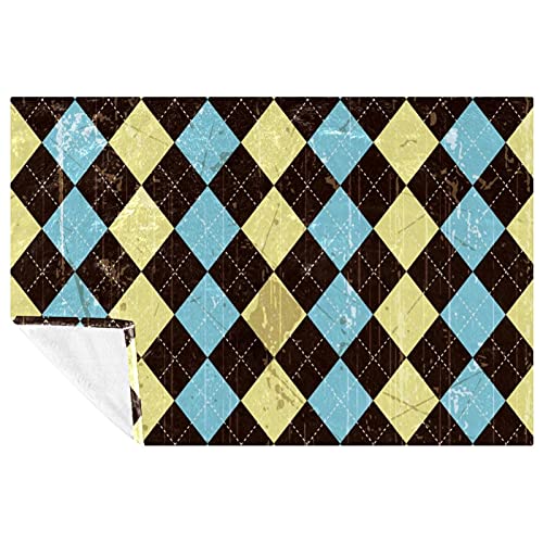 Plaid géométrique lit et canapé chaud - Couverture grunge 150x100