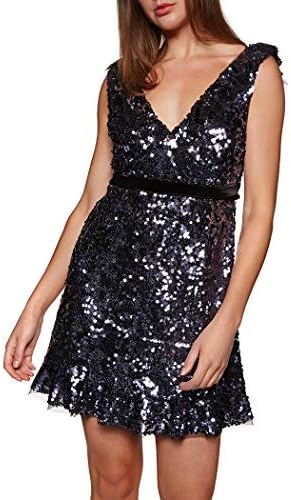 Free People Juniors Sequin A-line Dress Black 10