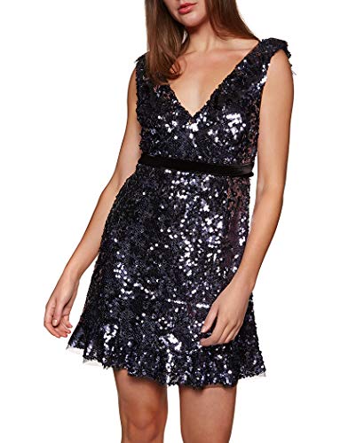 Free People Juniors Sequin A-Line Dress Black 10 #TOP27