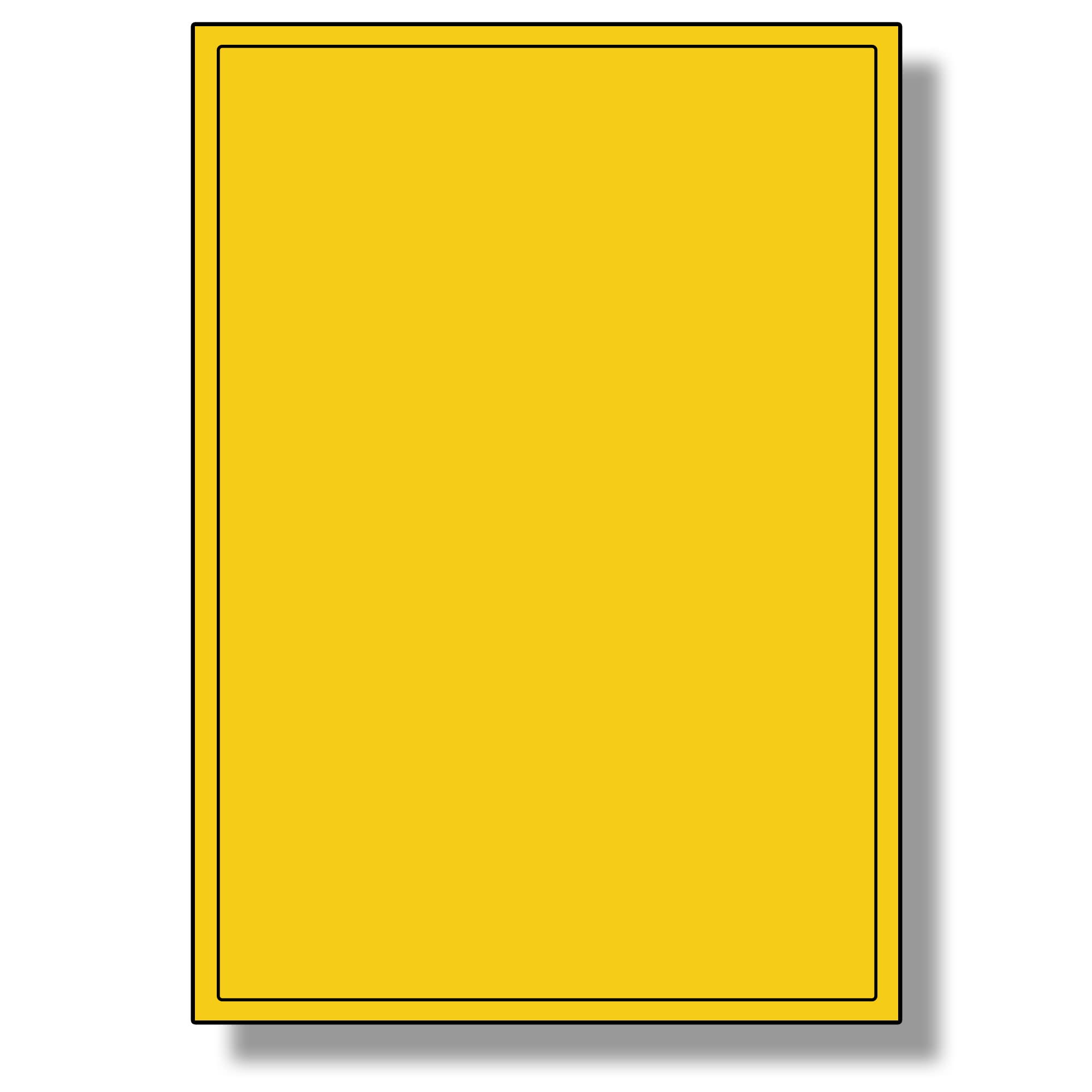 Label Planet® 1 Per Page/Sheet, 100 Sheets (100 Sticky Yellow Labels), Blank Plain Matt Paper A4 Coloured Multi-Purpose Printable Paper Stickers, UK LP1/199C, 199.6 x 289.1 MM