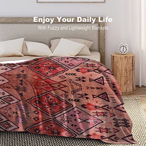 Boho Farmhouse Oriental Traditional Moroccan Flannel Fleece Throw Blankets 50"X40" Lightweight Fluffy Winter Fall Blanket Cozy Soft Fuzzy Plush Home Decor For Couch Bed Sofa Bedroom Living Room #TOP4