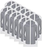 Vista 1 de Bolsas de ropa para colgar ropa, bolsa de traje transpirable (juego de 12) fundas con cremallera, bolsas de ropa de PEVA, bolsas protectoras