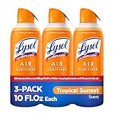 Lysol Air Sanitizer Spray with Bacterial Odor Eliminator for Home & Office, Sanitizing Air Spray, Air Freshener Alternative, Tropical Sunset Scent, 10 oz (Pack of 3)