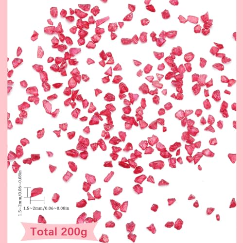 SUNNYCLUE 1 Box 200g Crushed Glass Bulk Broken Glass Chips Small Chunky Flakes Sequins Red Irregular Crystal Mirror Pieces for Nail Arts Resin Craft DIY Vase Filler jewellery Making Decor Supplies - Image 2