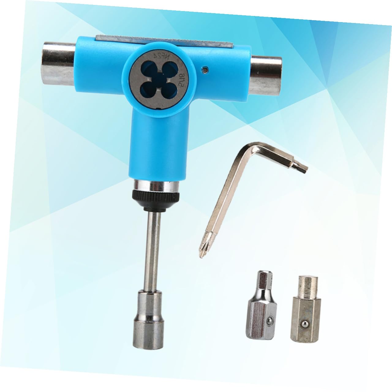 Outil Skateboard Portable T-Tool Multifonction Tout-Un Acier pour Planche Longboard et Cruiser Léger et Compact Réparation Facile