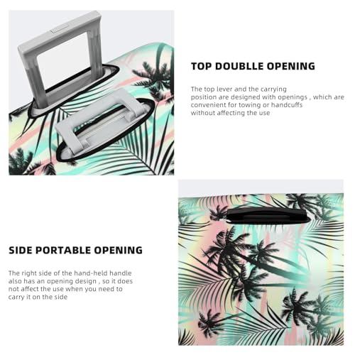 Tropical Summer Palm For Travel Luggage Cover Suitcase Protector Fits 18-32 Inch Travel Luggage Protector Elastic Luggage Anti-Scratch Suitcase Cover3