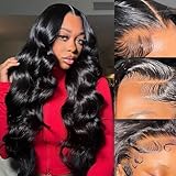 Wgfd 13x6 Body Wave Lace Front Wigs Human Hair 180% Density HD Lace Frontal Glueless Human Hair Wig for Women Pre Plucked with Baby Hair 28 inch