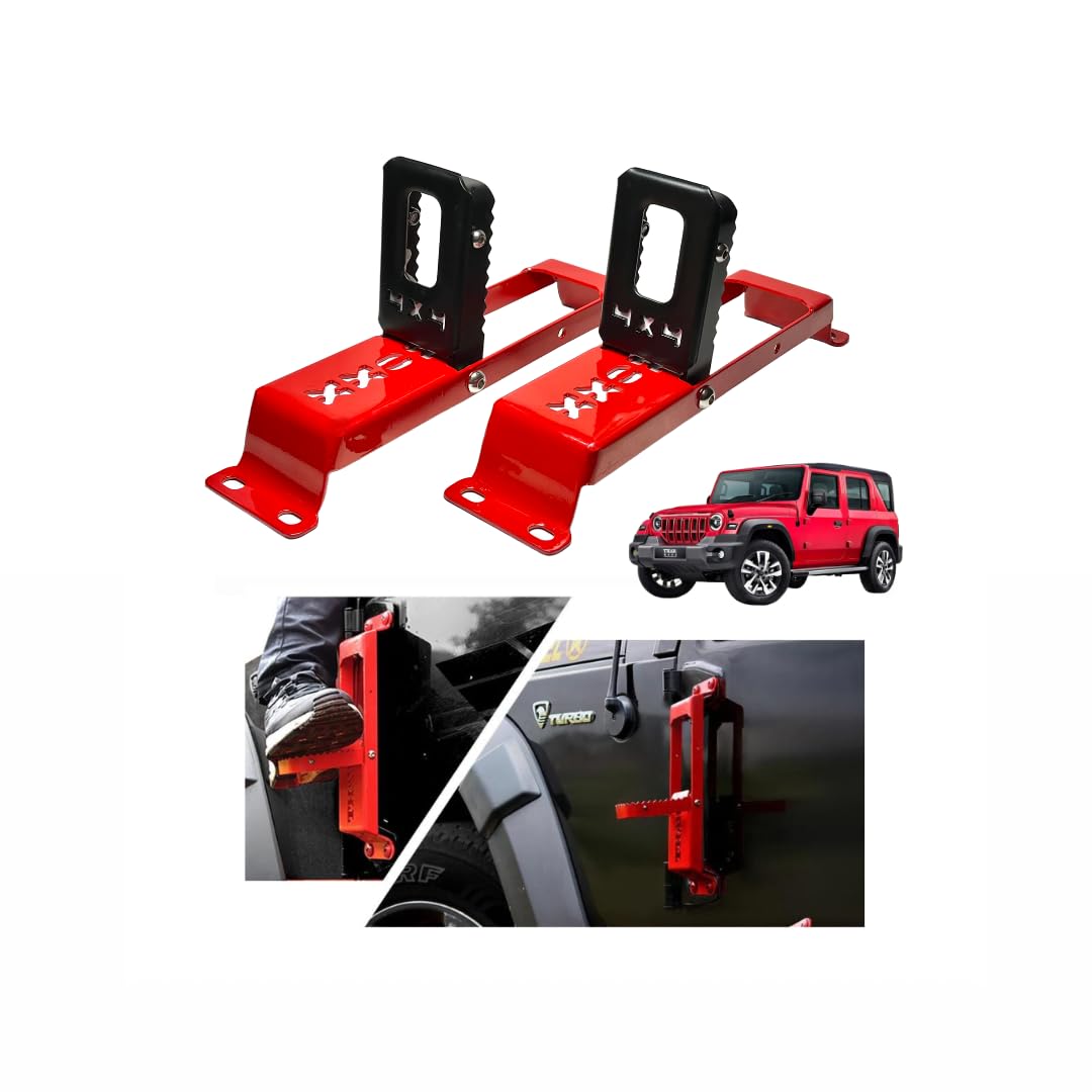 Hinge Door Step for Mahindra Thar Roxx (RED/Black Roxx Design)