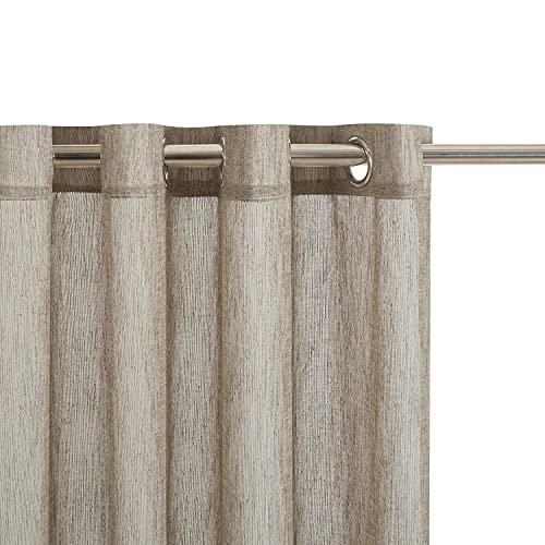 Loyolady Burlap Linen Curtains 102 Inches Long 2 Panels Set, Linen Texture Sheer Curtains For Bedroom, Grommet Privacy Window Curtains & Drapes 72" W X 102" L #TOP1