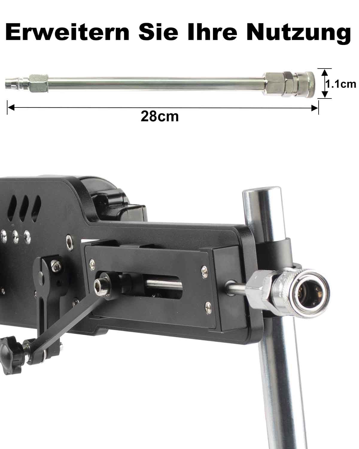 Fredorch Accesorio para máquina sexual, barra de extensión de 11,81 pulgadas adaptador de máquina de amor de acero inoxidable de sistema Vac-U-Lock (barra de extensión)