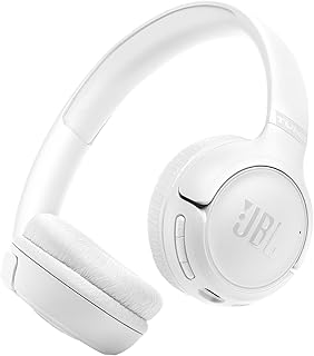 JBL Tune 530 BT, Auriculares supraaurales inálambricos con Bluetooth 6.0, 76 Horas de reproducción con JBL Pure Bass, Plegables, Google Fast Pair, Microsoft Swift Pair, Blanco