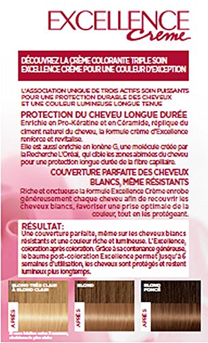 L'Oréal Paris - Excellence Crème - Coloration Permanente Triple Soin 100% Couverture Cheveux Blancs - Nuance 9,3 Blond Très Clair Doré - Lot de 2