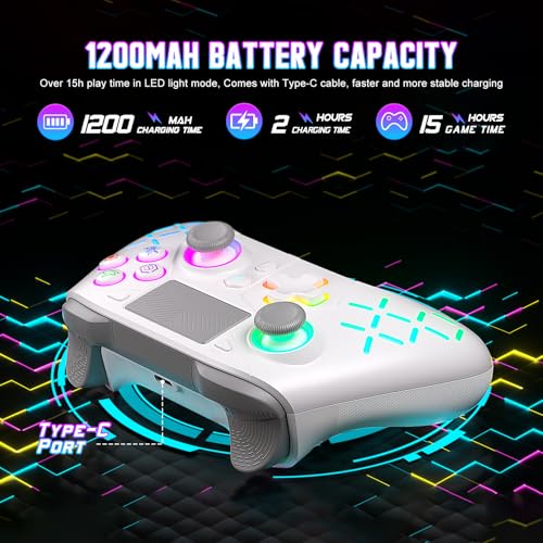 Image of Gamrombo Wireless Controller for PS5, Gaming Controller with PS4 /PC /Switch, with Macro /Turbo, Hall Triggers, Hall Joysticks, Dual Vibration, 2.4g Adapter, 3.5mm Audio Jack