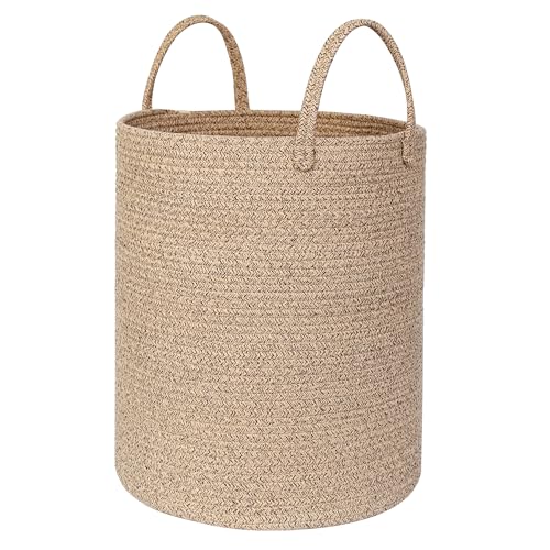 MEGASKET Large Woven Laundry Basket, 15'x18' Tall Blanket Storage for Living Room, Cute Nursery Kids Baby Laundry Hamper, Wicker Hamper for Bedroom...