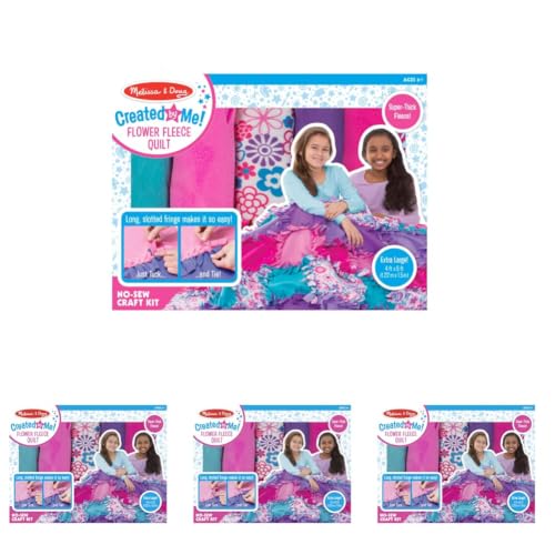 Image of Melissa & Doug Created by Me! Flower Fleece Quilt No-Sew Craft Kit (48 Squares, 4 feet x 5 feet) (Pack of 4)