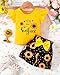 PaPaai Sara Baby Girl Clothes 12-18 Months Girl Clothes Infant Girls Outfit 1 Year Old Birthday Outfits Summer Short Set Yellow Sunflower T-shirt Matching Black Short 2PCS Clothing Set