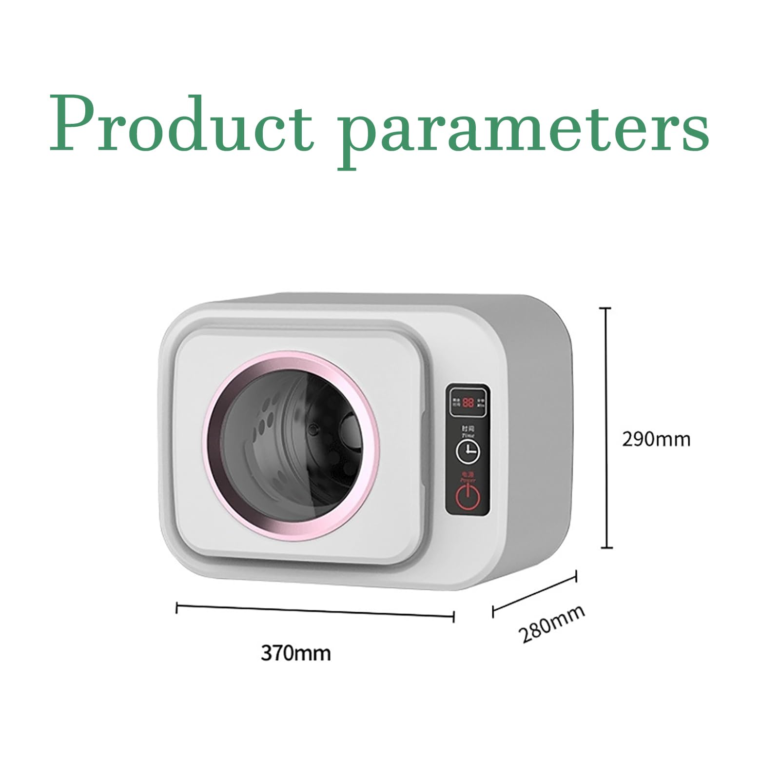 Mini Secadora Ropa 300 W, Secadora Ropa Portátil Pequeña 4,5 L, Se Detiene Abrir Puerta/apagado Alta Temperatura/eliminación Arrugas Hacia Adelante Hacia Atrás/bajo Ruido, Utilizada Ropa Interior