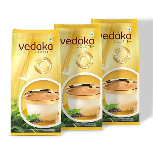 Image of Amazon Brand - Vedaka Gold Tea | 1.5Kg | 500 g x Pack of 3 | Rich & Aromatic Chai | Black Tea | No Added Preservatives