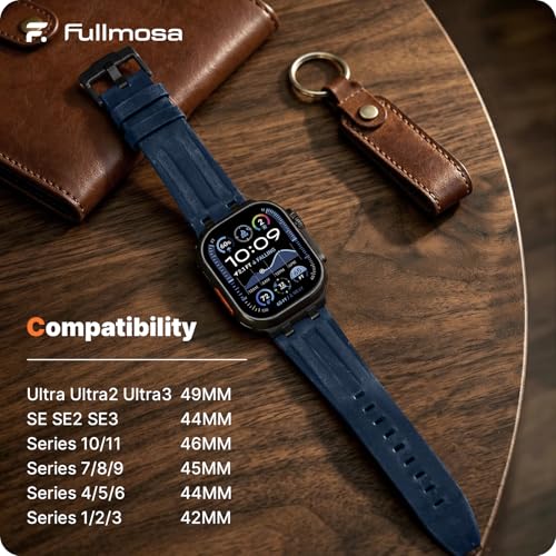 Image of Fullmosa Premium Leather Strap for Apple Watch Ultra 3 /2 /1 49mm (No Watch) | 46mm 45mm 44mm 42mm Luxurious Soft Vintage Business Band for SE 3 /2 /1 Series11 10 /9 /8 /7 /6 /5 /4