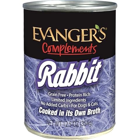 Evanger's Grain-Free Single Protein Game Meats for Dogs & Cats, Rabbit, 12.8 OZ, Pack of 12 Cover