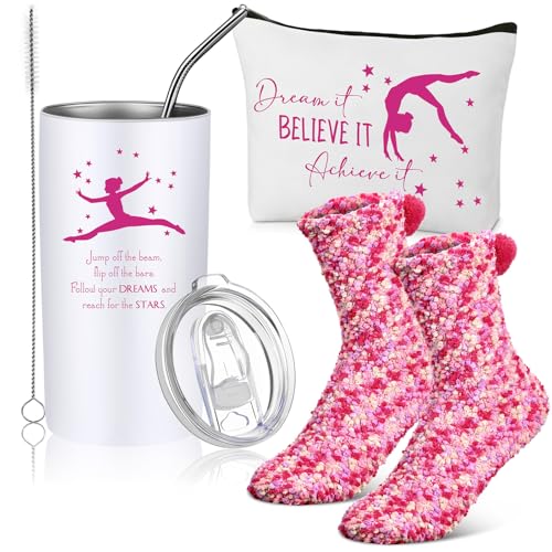 Fumete 3 Pcs Valentines Gymnastics Gifts for Girls Include 14 oz Stainless Steel Water...