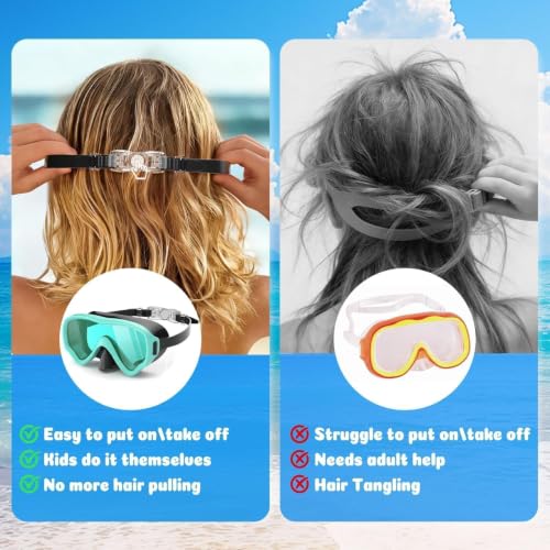 COOLOO 2 Packs Kids Goggles with Nose Cover, Gafas de Natación para Niños 4-16 miniatura 5
