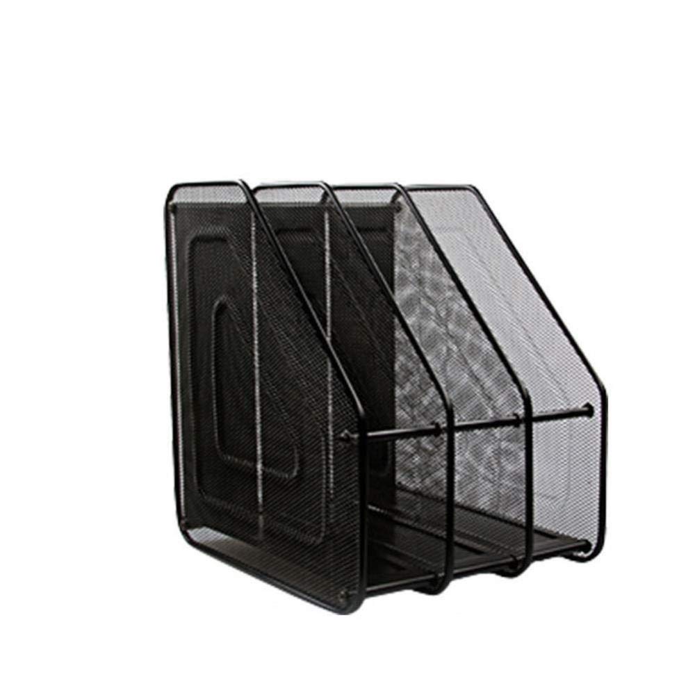 Portadocumenti, Portadocumenti/Portadocumenti A4, Portadocumenti, archiviazione cartacea, 2 vassoi Metallici Neri per Ripiani (Black 3grid)