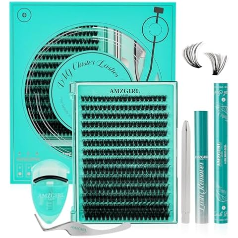 Lash Extension Kit 280Pcs,DIY Individual Lashes Clusters Kit,Lash Bond And Seal,Lash Remover For Eyelashes Extensions,Lash Applicator Tool For False Eyelash Cluster Kit(Blues(80D),D-Mix8-16mmKit) Cover