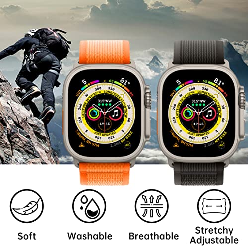 2 Pack Trail Loop Compatible With Apple Watch Ultra Band 49Mm 45Mm 44Mm 42Mm Men Women, Soft Nylon Sport Loop Bands Braided Replacement Strap For Apple Watch Ultra Iwatch Series 8 7 Se 6 5 4 3 2 1 #TOP1