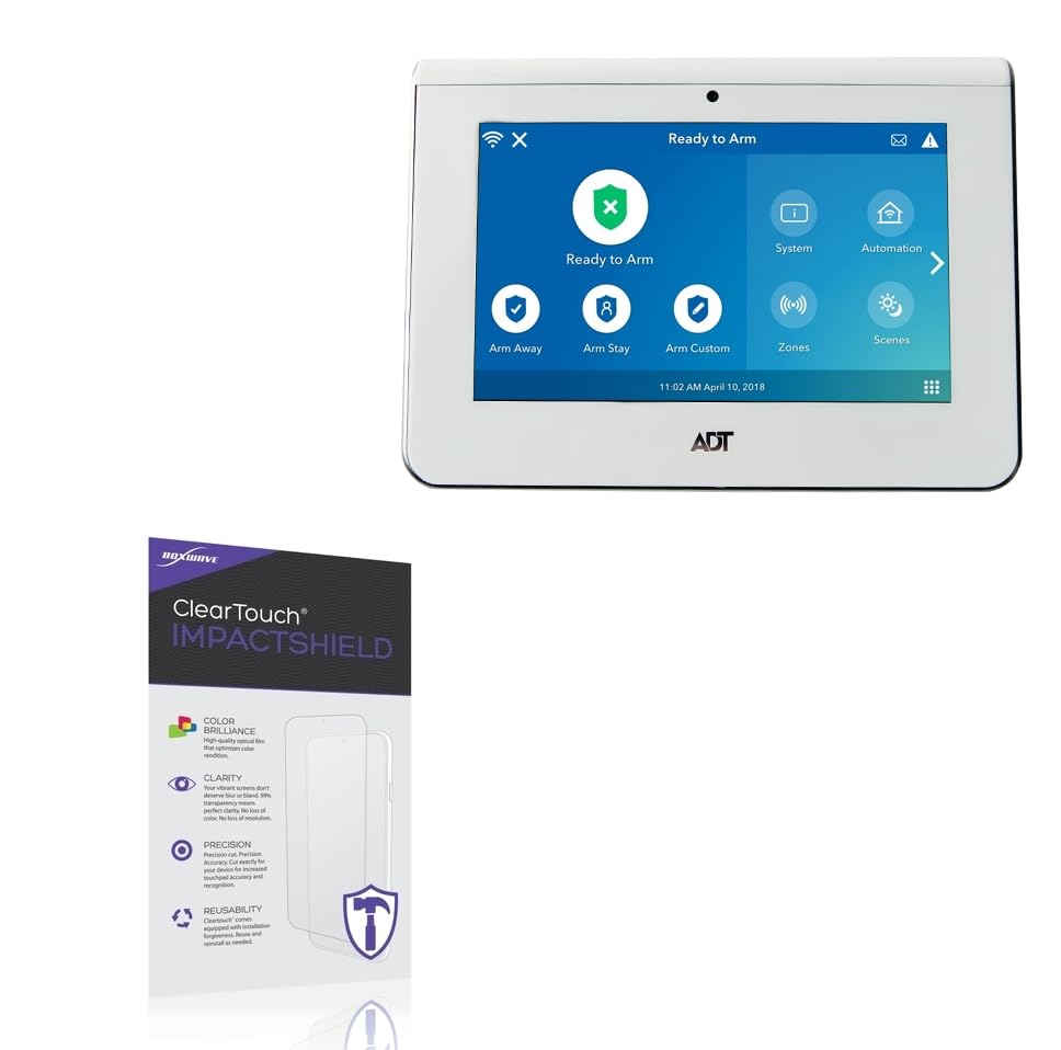 BoxWave Screen Protector Compatible with ADT Command Smart Security Panel - ClearTouch ImpactShield (2-Pack), Impenetrable Screen Protector Flexible Film