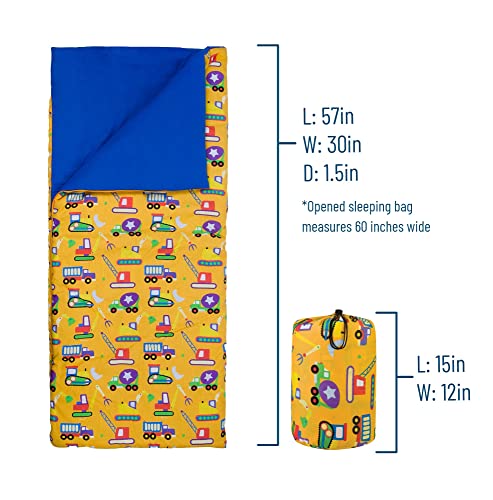 image for Wildkin Kids Sleeping Bags for Boys and Girls, Measures 57 x 30 x 1.5 