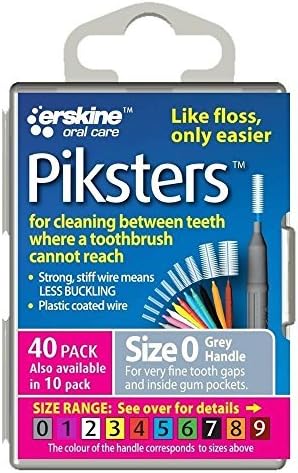 Amazon.com: Piksters 0.35 mm Size 0 Silver/Grey Interdental Brush 