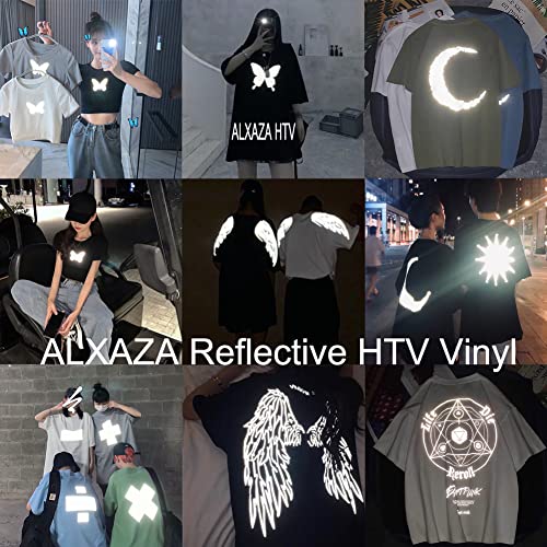 Image of Reflective Heat Transfer Vinyl Reflective HTV Vinyl Rolls Pack 12 Inch x 7 Feet Iron on Vinyl for Cricut T-Shirts DIY Design, Silhouette Cameo & Heat Press Machine(Reflective Light Grey)