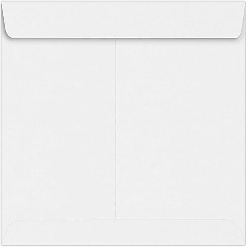 LUXPaper Sobres de invitación cuadrados | Despegar y prensar | 7 1/2 pulgadas x 7 1/2 pulgadas | Blanco | Texto de 70 libras | 50 unidades