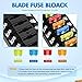 Nilight 12 Way Fuse Block with Negative Bus 12V Blade Holder ATC/ATO Standard Box Label Stickers Waterproof Cover Panel for Automotive Cars Trucks RVs Campers Vans