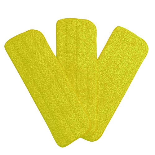 Image of Green Direct Washable Microfiber Mop Head (3 Pack) - Microfiber Replacement Mop Pads 16 x 5.5 Inches for Cleaning of Wet or Dry Floors - Professional Home /Office Cleaning Supplies, Yellow