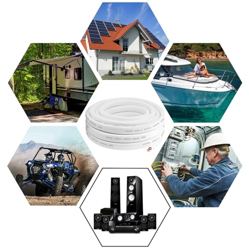 6 Gauge Marine Wire,6 AWG 30ft Duplex Marine Grade Wire Tinned Copper Heavy Duty Sheathed Cable for Boat/Automotive/RV/Camper/Trailer