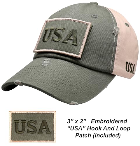 Image of Antourage American Flag Unisex Baseball Hat for Men and Women | USA Flag Mesh Snapback Flat Visor Cap + 2 Patriotic Patches