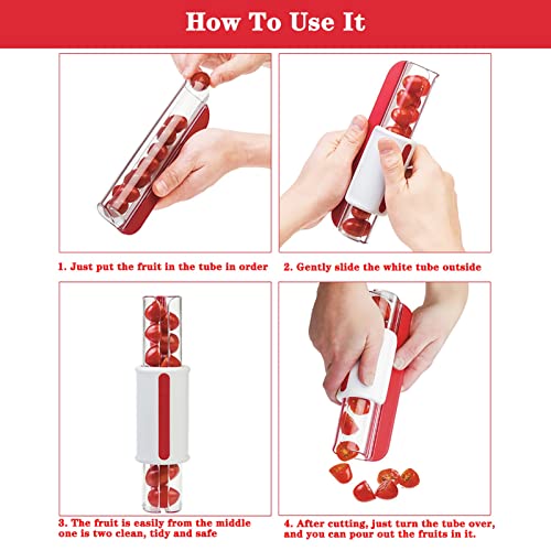 2Pcs Multi-Function Grape Cutter Tomato Slicer For Kids, Kitchen Gadget Peeler Cherry Tomato Slicer, Creative Small Tool Fruit Slicer #TOP3