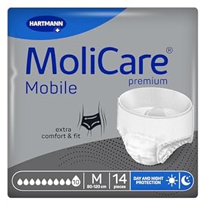 MoliCare premium Mobile 10 Tropfen Größe M, Inkontinenzhosen für Frauen und Männer mit schwerer Inkontinenz, extra Auslaufschutz, fortschrittlicher Hautschutz, verbesserte Passform, 14 Stück