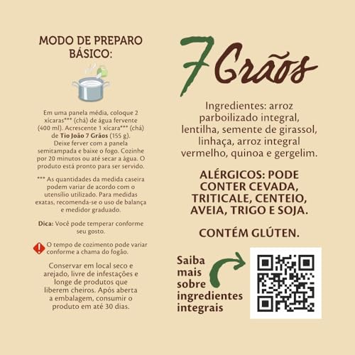 Tio João Arroz 7 Grãos Integrais + Passas De Uva - 500G