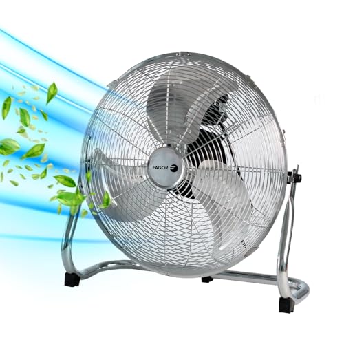 FAGOR Ventilador Industrial 80W Aero Metal – 3 Velocidades, Motor de Aluminio, 3 Aspas de Aluminio de Alto Rendimiento – Potente para Taller, Garaje, Oficina o Hogar