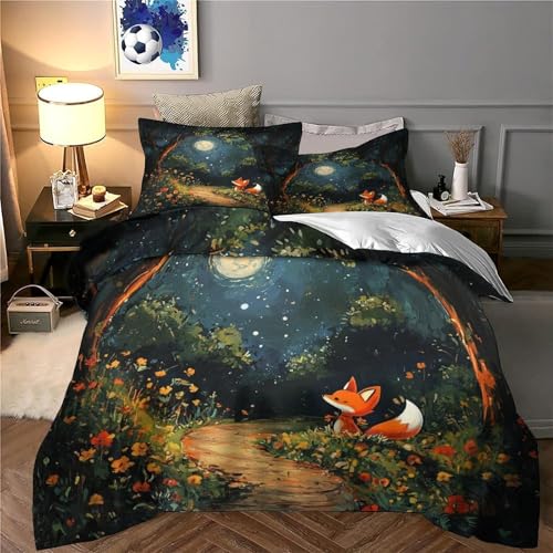 Parure de lit animaux de la forêt 3D effet microfibre douce à fermeture éclair - 6
