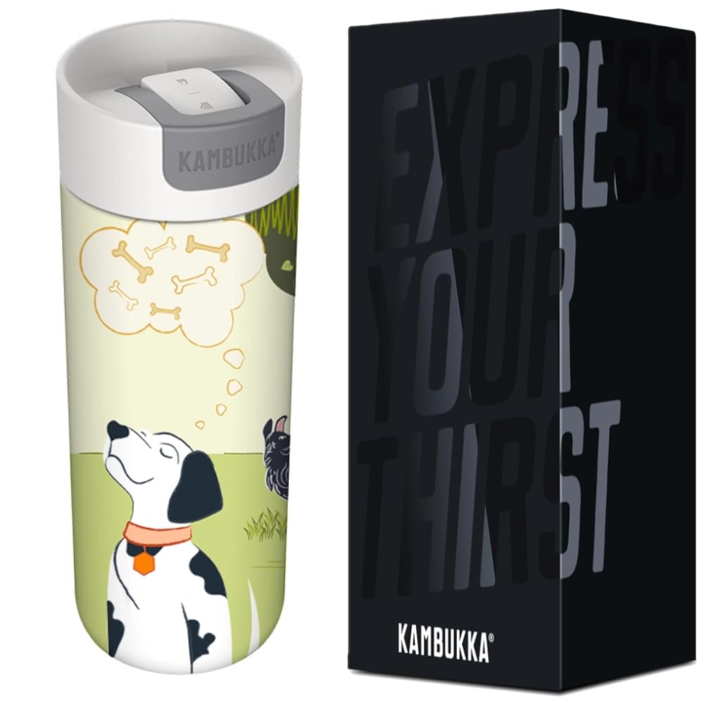 Kambukka kubek termiczny Olympus 2× 500 ml zestaw Woof n' Meow – termos na kawę i herbatę, szczelny, SNAPCLEAN, BPA Free, izolacja próżniowa