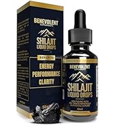 Pure Himalayan Shilajit Liquid Drops - 1000mg Natural Shilajit Drops - 85+ Trace Minerals &amp; 40% F...