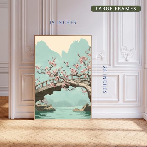 Image of Gamya Framed Japan Samurai Theme Wall Painting Posters For Office, Living Room, Bedroom Wall Decor - Japanese Japandi Samurai Aesthetic Room Decor (River, 19x29 Inches, Framed)