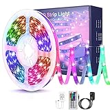 PHIXTON LED Strip Lights , Waterproof 16.4 ft Long 5050 Chip Room Wall Decor, RGB 16 Colors Changing...